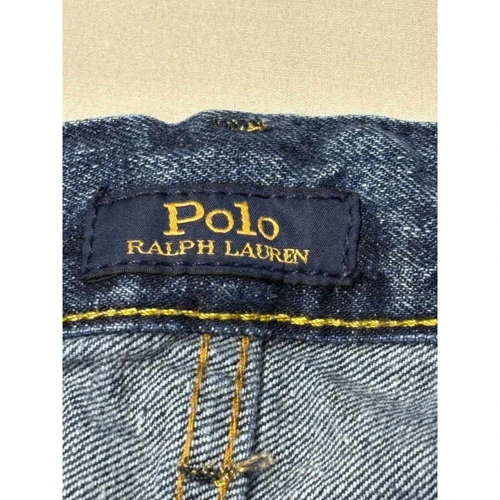 Polo Ralph Lauren Classic Fit‎ Distressed Dark Wash Blue Jeans Mens 33x32